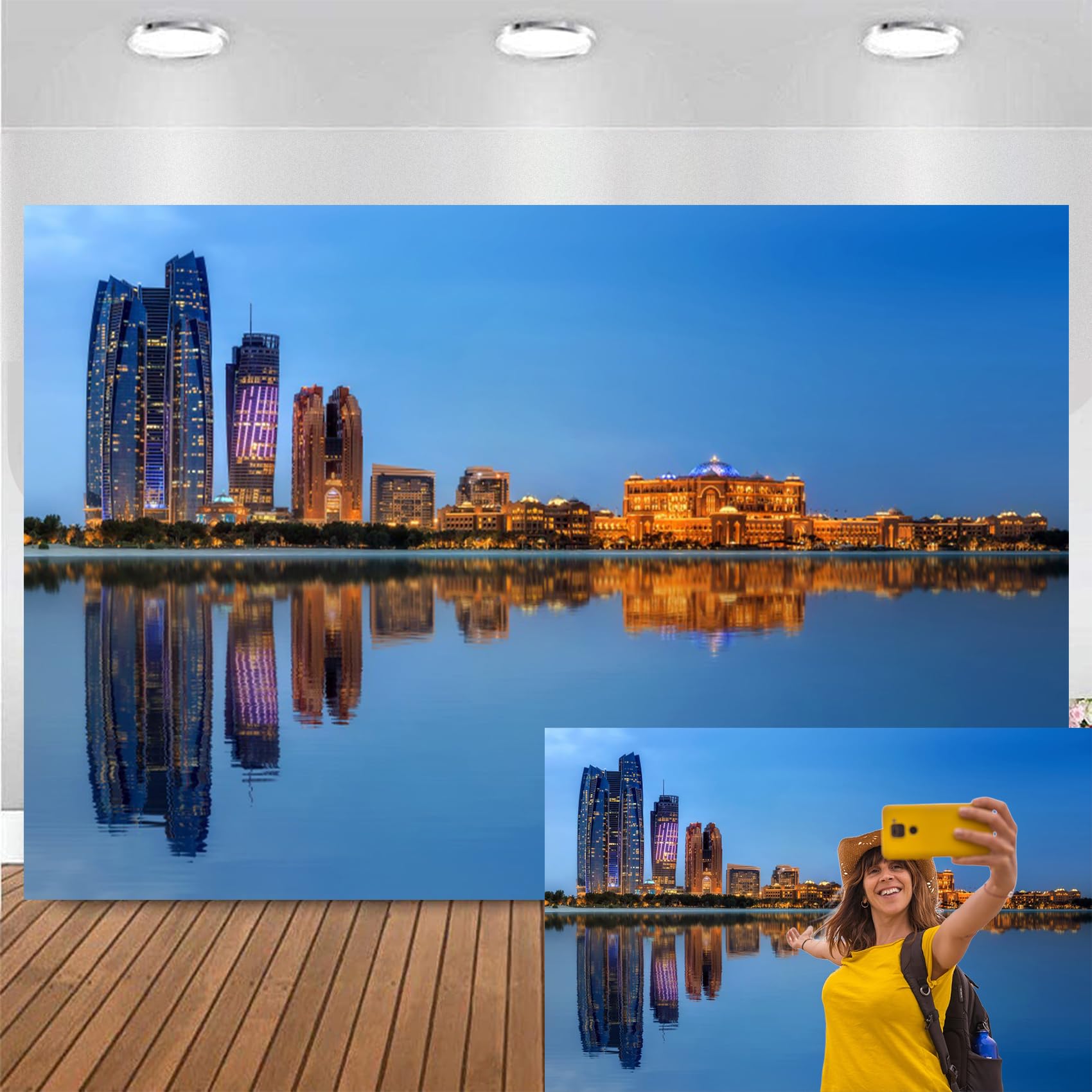 Krajobraz miasta tło 3,7 x 2,4 m winyl nowoczesny budynek miejski nocny widok miasto panorama krajobraz fotografia tło rzeka miasto neon nocny widok tło portret sesja zdjęciowa studio