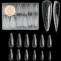 Vista 11 de 120 formas de uñas dobles, extensión larga de almendra, formas de uñas de poligel, cobertura completa, moldes de uñas reutilizables, 12 tamaños