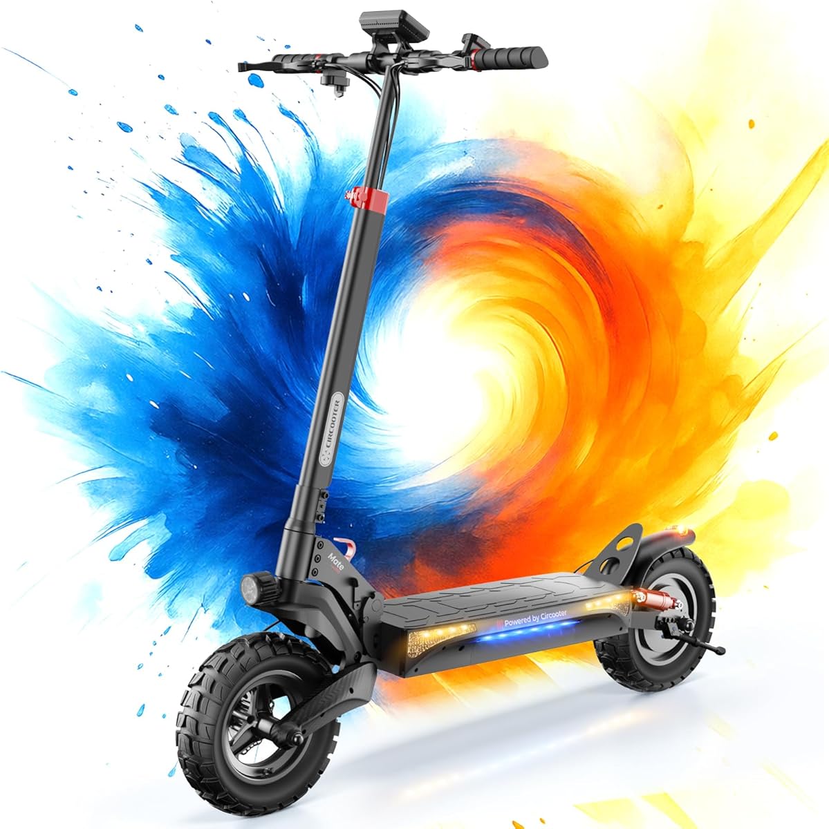 Circooter T4 Electric Scooter for Adults, 800W Brushless Motor & 28 MPH, 25 Miles Range, 10" Pneumatic Off-Road Tires, APP Control, Foldable for Commuting & Outdoor Adventure