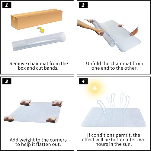 Vista 38 de SHAREWIN - Tapete para silla de oficina para suelos duros, 47 x 47 pulgadas, resistente madera transparente y azulejos, PVC transparente