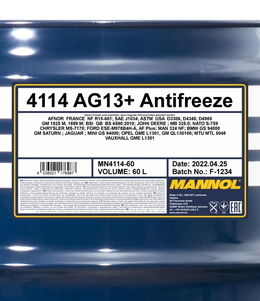 MANNOL MN4114-60 Anticongelante 60L amarillo