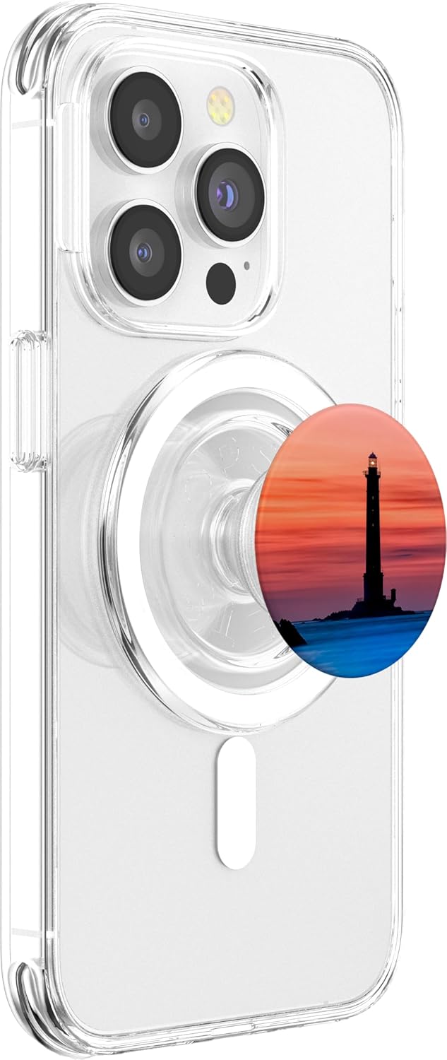 Lighthouse Coastal Sunset Coast Ocean PopSockets MagSafe PopGrip for iPhone