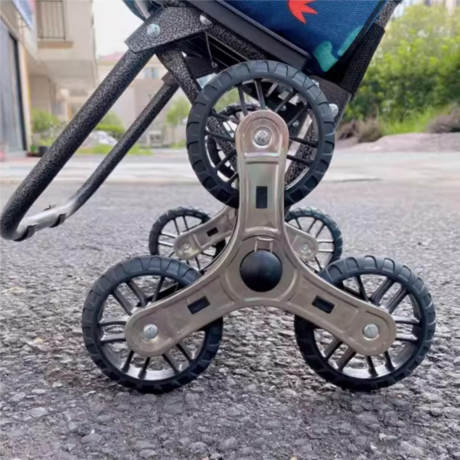Schwerlast-Klappkarre Faltbare Einkaufstasche, leicht, mit Rädern, kleiner Wagen for Treppensteigen Paletten- und Transport auf Rädern(Green)
