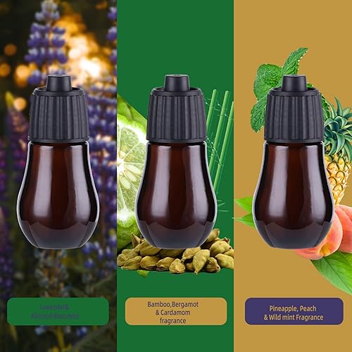 Miniatura 6 de HAPPTWS Juego de difusor de aceite esencial sin agua, difusor inalámbrico, 3 ajustes de temporizador, funciona con pilas para dormitorio, estudio de