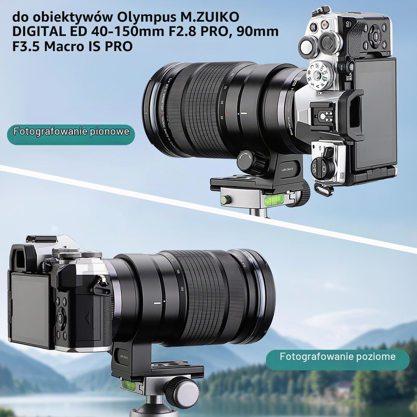 Haoge LMR-OM415 kołnierz obiektywu wymienny pierścień do statywu do Olympus M.ZUIKO DIGITAL ED 40-150 mm F2.8 PRO obiektyw wbudowana Arca Swiss kompatybilna płytka szybkiego uwalniania