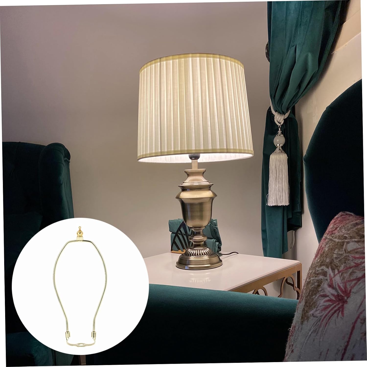 Table Light Frame Chic Horn Support Bracket Plating Easy to Install Floor and Table Lamp Shade Holder Design for Home Decor