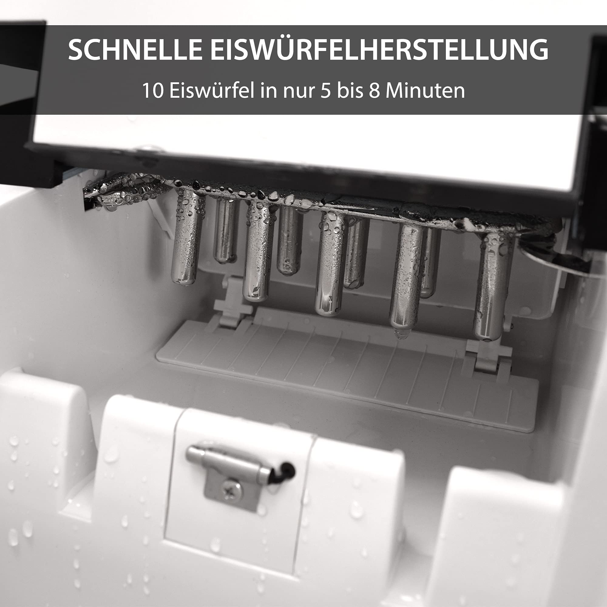 Gino Gelati GG-175W Digitaler Edelstahl Eiswürfelbereiter Eiswürfelmaschine Icemaker max. 15 Kg/24 h