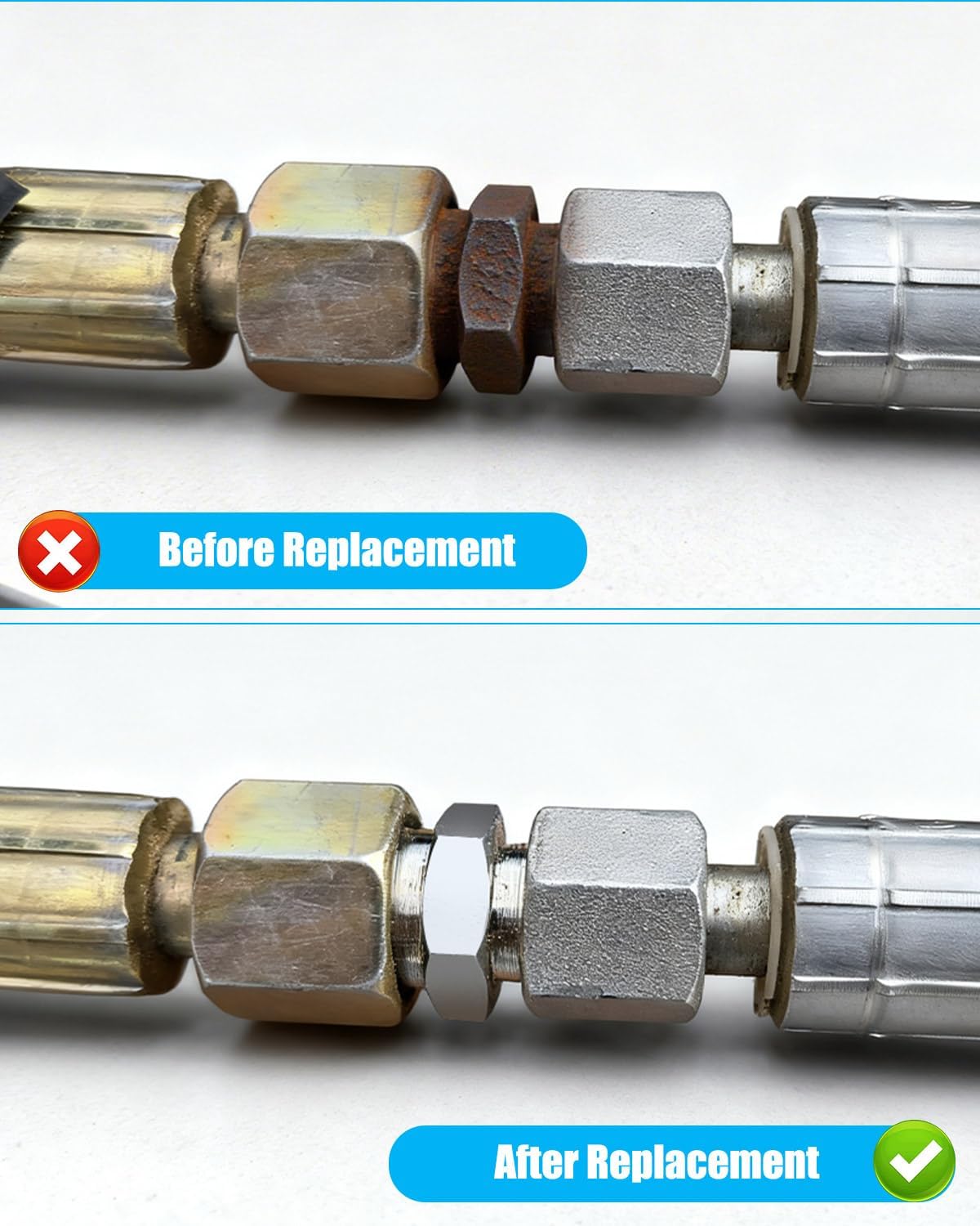 14H to 18ED Fitting Adapters Fit for Hard Steel Various Metric Thread External Cone British Pipe, 2Pcs