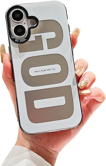 Compatible with iPhone 17 Case,Cute Letter PatternGODAesthetics Design for Girls Women and Men,Soft TPU Shockproof Protective Designed for iPhone 17-Black