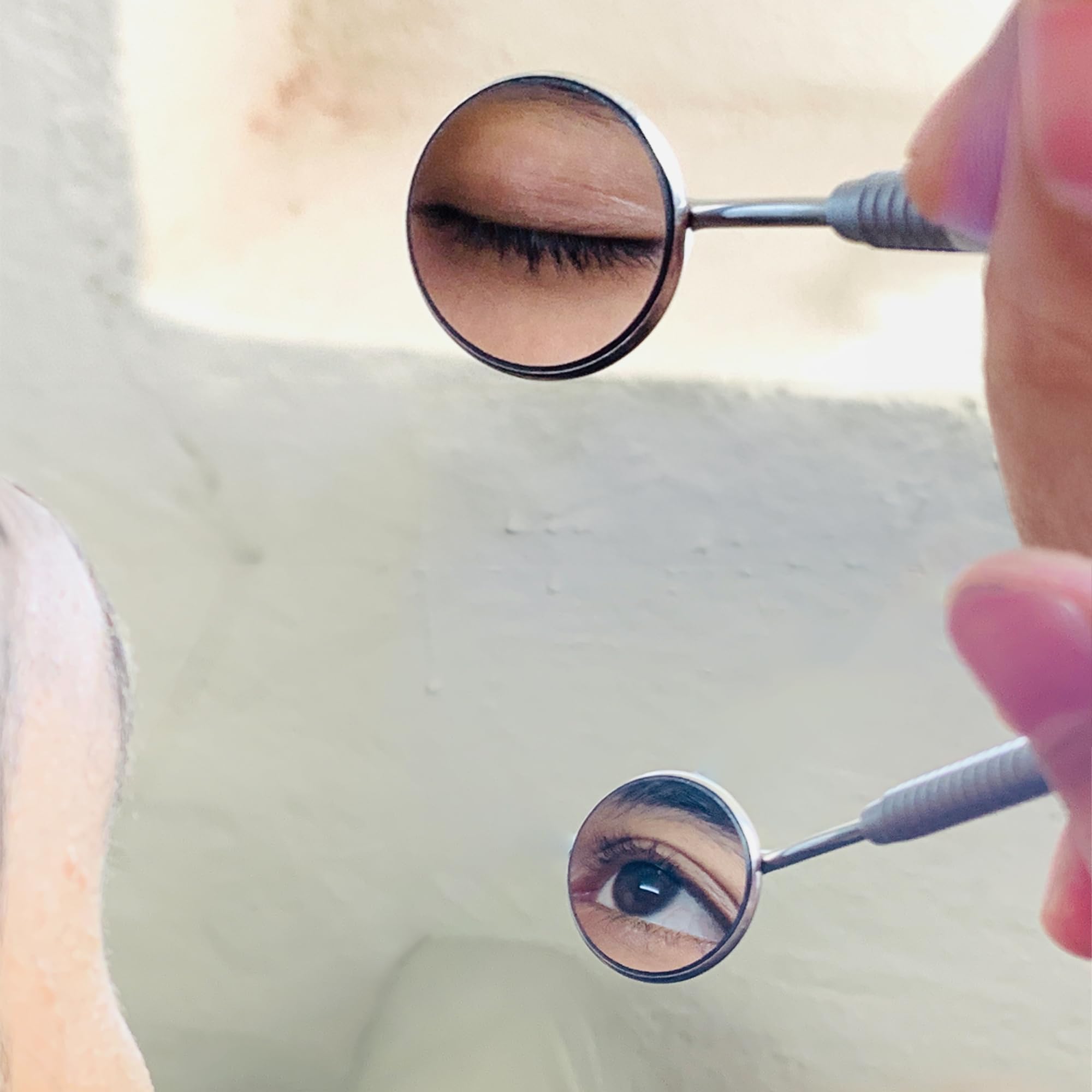 Lustro dentystyczne z uchwytem, lusterko do zębów stal nierdzewna narzędzia dentystyczne do kontroli czyszczenia zębów, higieniczne lustro do codziennego użytku CE