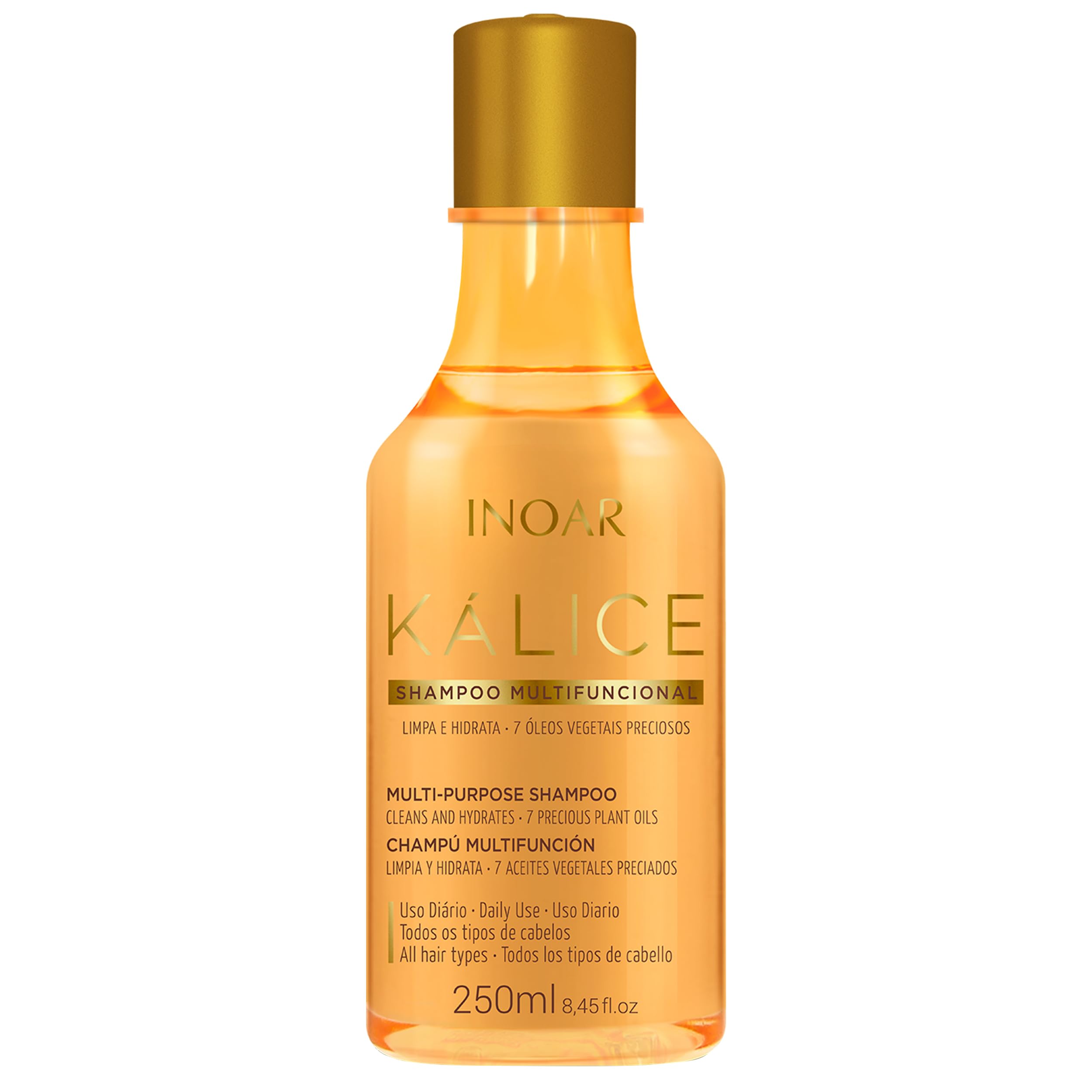 INOAR Kálice Multifunctional Shampoo with Vitamin E & Botanical Oils for Moisturizing Repair, 8.45 Fl Oz