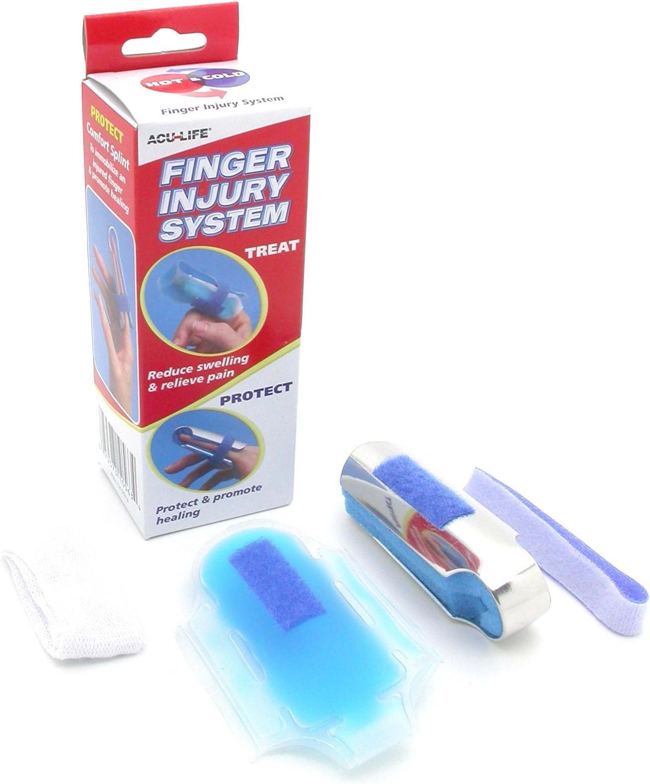 Acu-Life Finger Treatment Kit | Pain Relief and Recovery | Hot and Cold | Includes Finger Split and Gel Pack