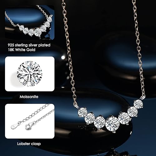 Miniatura 6 de Diamond Pendant Necklaces for Women, Moissanite Necklace 0.5Ct-7.6Ct, Anniversary Birthday Gifts for Wife, Soulmate, Jewelry Gift for Women Mom