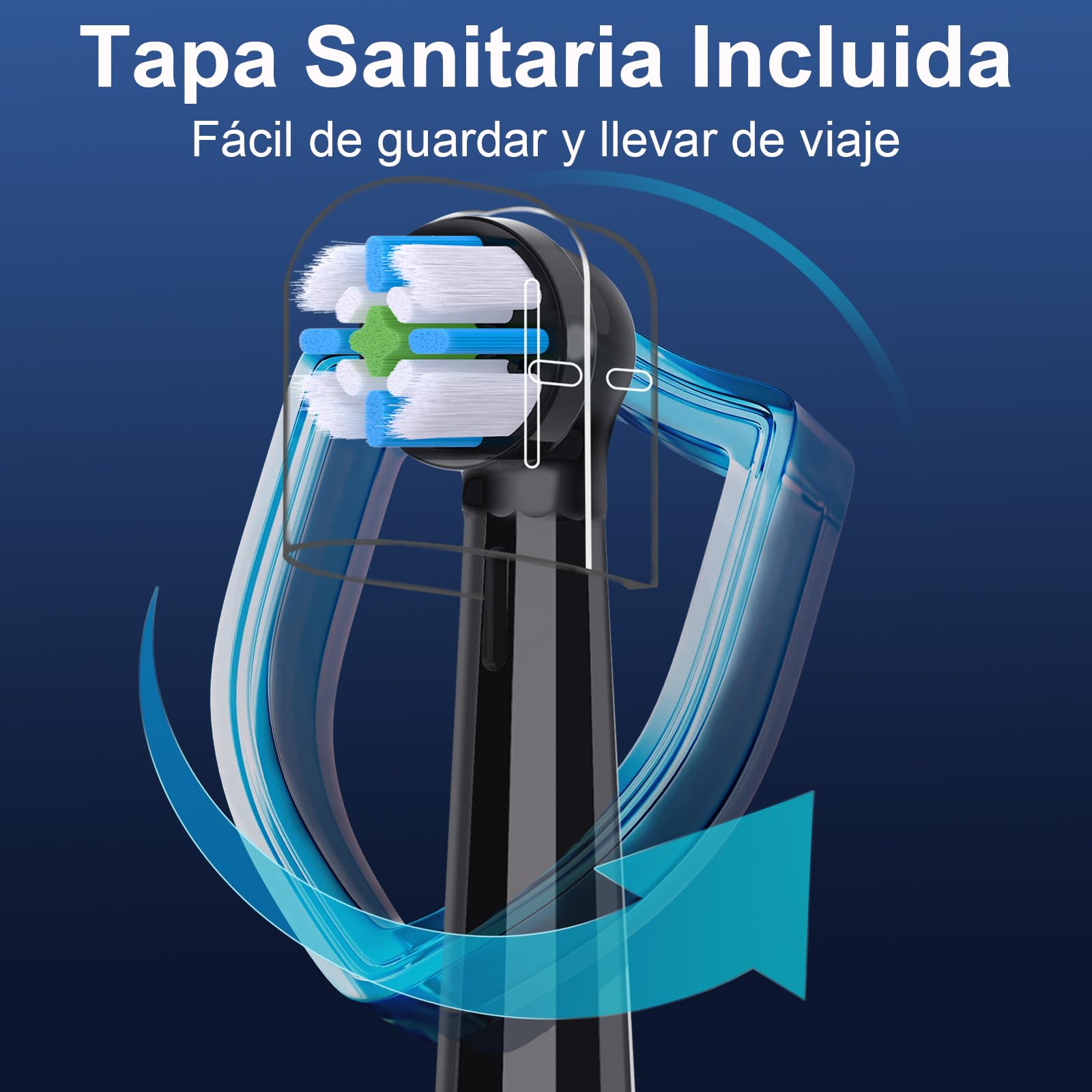 Recambio Cepillos Compatible con Oral B IO Cepillos Eléctrico, Cabezales Compatible con Oral B IO 2/3/4/5/6/7/8/9/10 Cuida tus Dientes y Encías (8 Negro/Blanco)