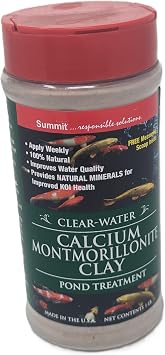 Summit Clear-Water Calcium Montmorillonite Clay Pond Treatment - 16 oz - Natural Pond Clarifier and Mineral Supplement for Crystal Clear Water, Brown