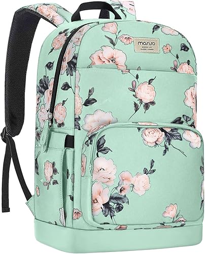 Miniatura 7 de MOSISO Mochila para laptop de 15.6 a 16 pulgadas para mujer, bolsa de poliéster antirrobo, elegante, informal, con correa de equipaje y puerto de