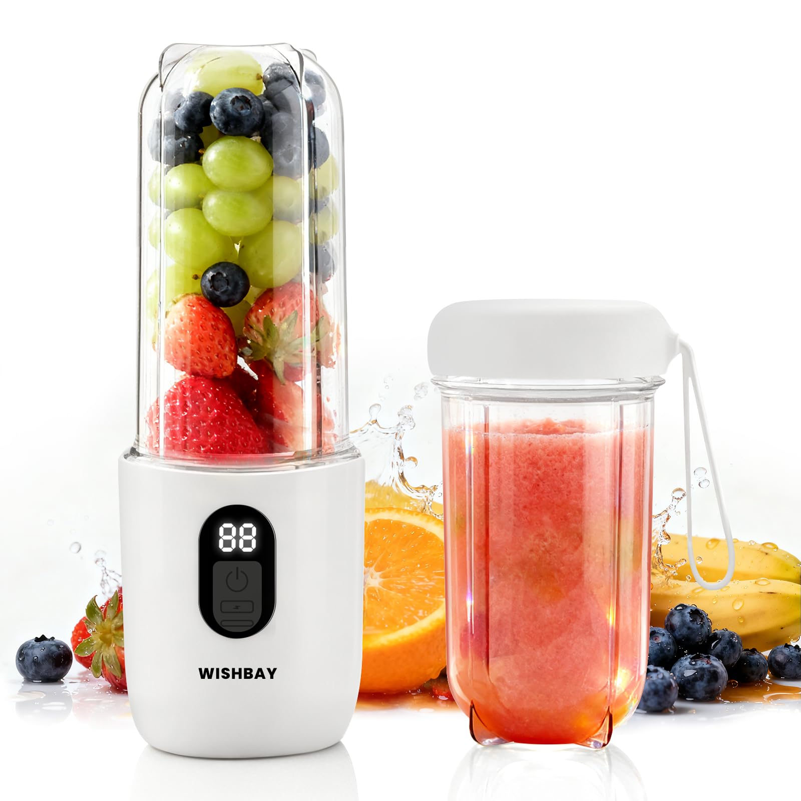 Portable Blender Personal Blender for Shakes and Smoothies Portable Juicer with 16 Blades Small Mini Juicer with Extra