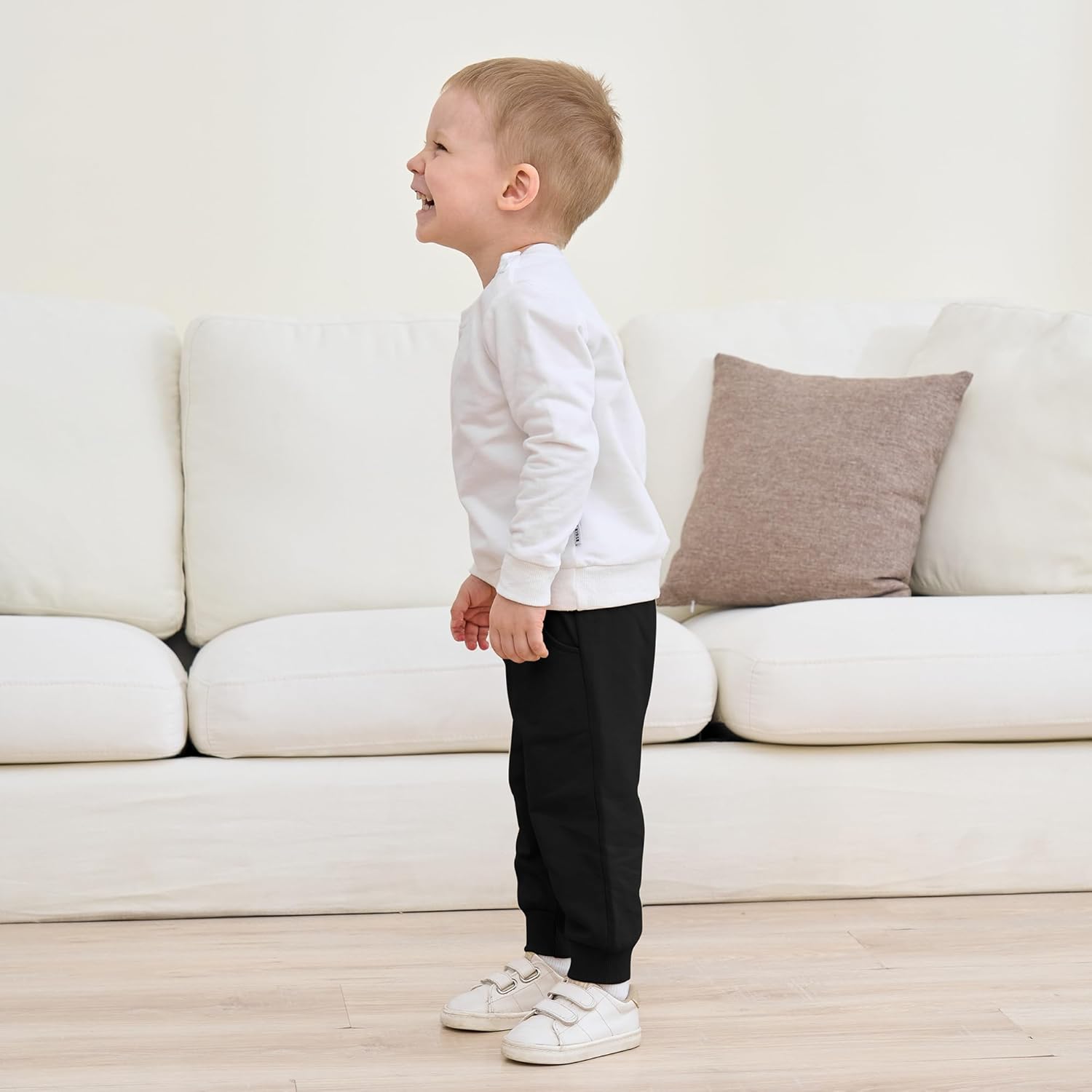 DREAM BUS 2 Pack Toddler Boy Pants with Pockets Baby and Toddler Jogger Pants, Cotton Sweatpants for 9 Months - 4T - Image 4