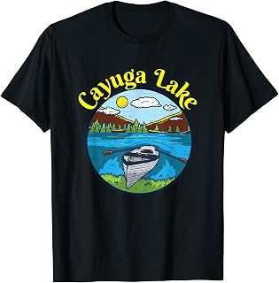 Cayuga Lake Clothing New York Retro Boating T-Shirt
