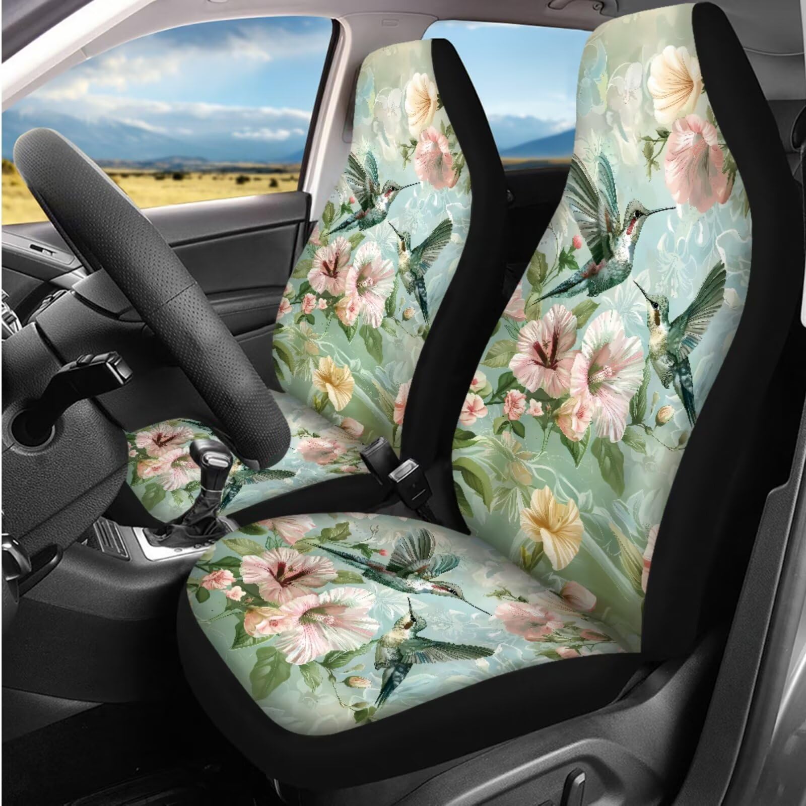 Coprisedili per auto, 14 pezzi, con cuscinetti per cintura di sicurezza, coprivolante, per console centrale dell'auto, antiscivolo, adatti alla maggior parte delle auto