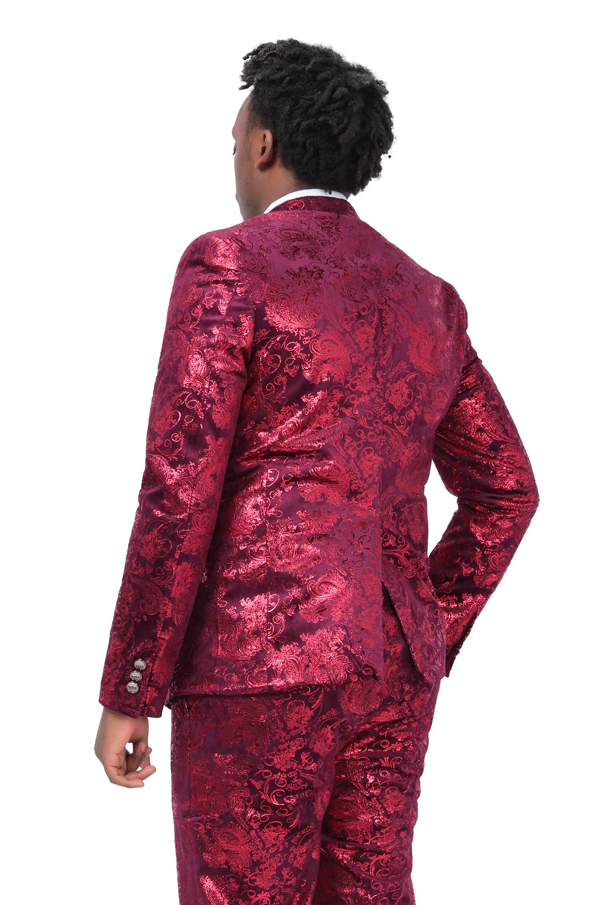 Allthemen Abito da Uomo in 2 Pezzi Slim Fit Casual Wedding Business Cena Jacquard Vestito Completo Giacche Blazer Pantaloni