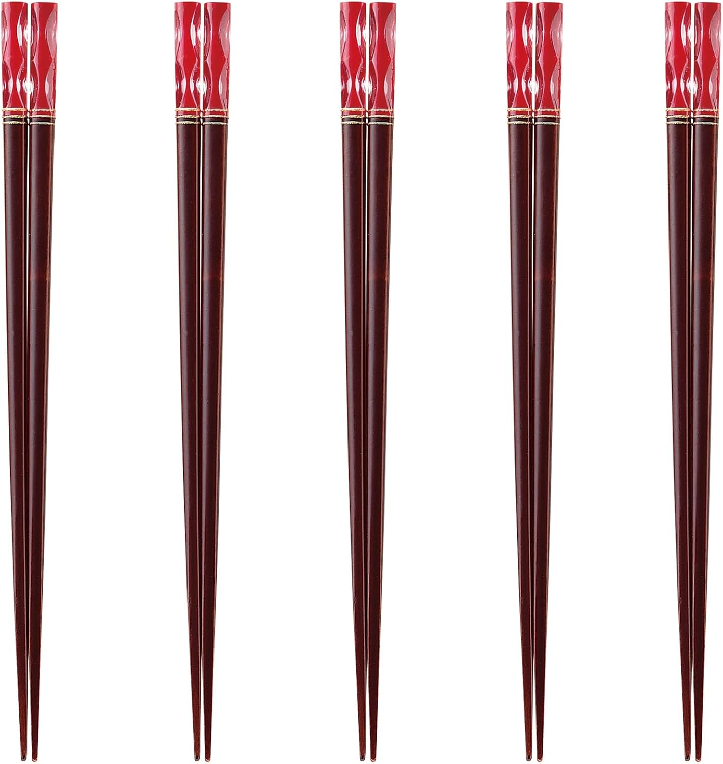 J-kitchens PID588019 Japanese Food Chopsticks, Set of 5 Pairs, Material: Acrylic Resin + Natural Wood, Chopsticks, Made in Japan
