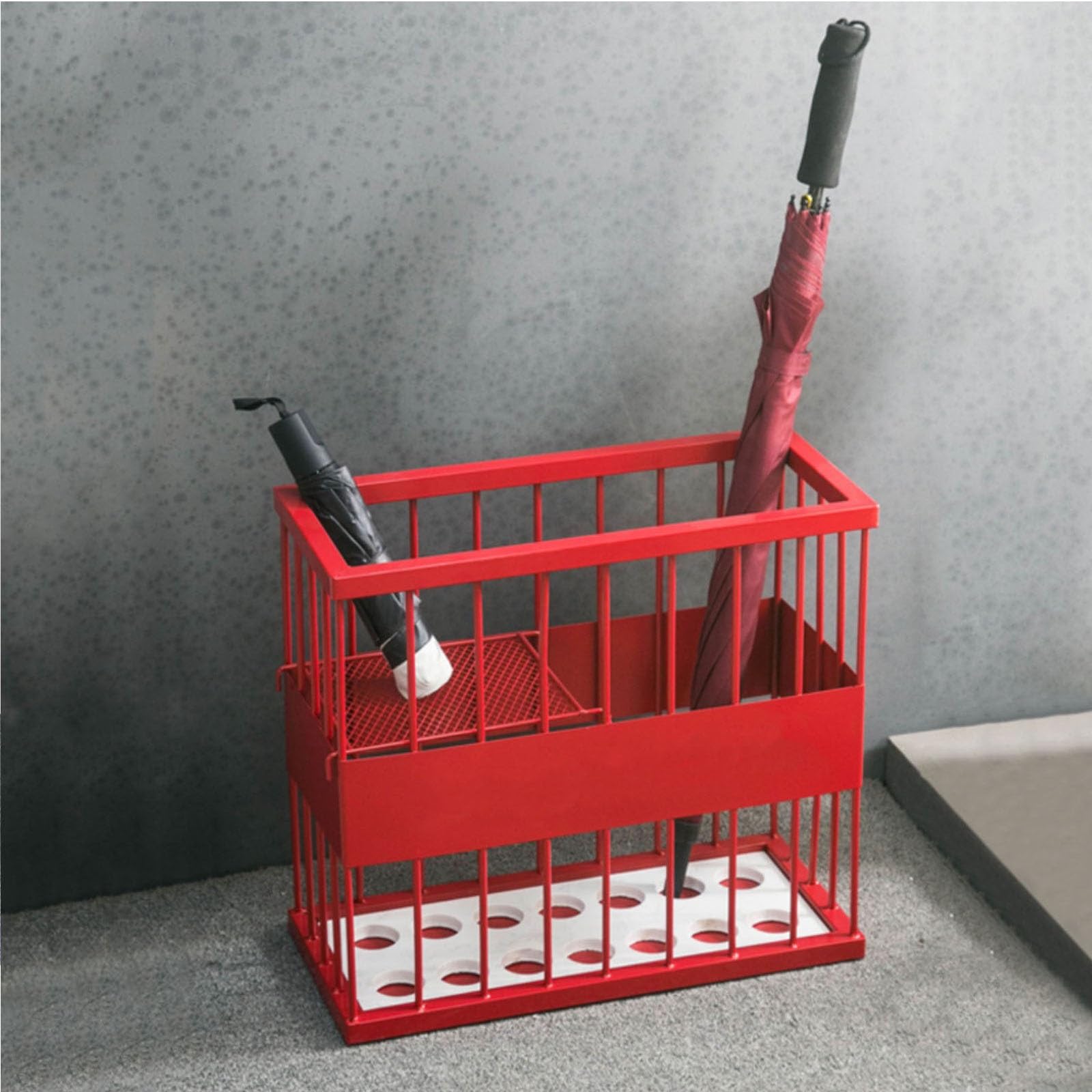 HYLYGFH Metal Umbrella Stand with Marble Base Modern Rectangle Style Holder for Entryway Space Saving and Durable