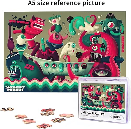 Miniatura 6 de Modest Rock Band Mouse Buffalo Games - Rompecabezas de madera para adultos, rompecabezas de 1000 piezas, rompecabezas de 1000 piezas con caja