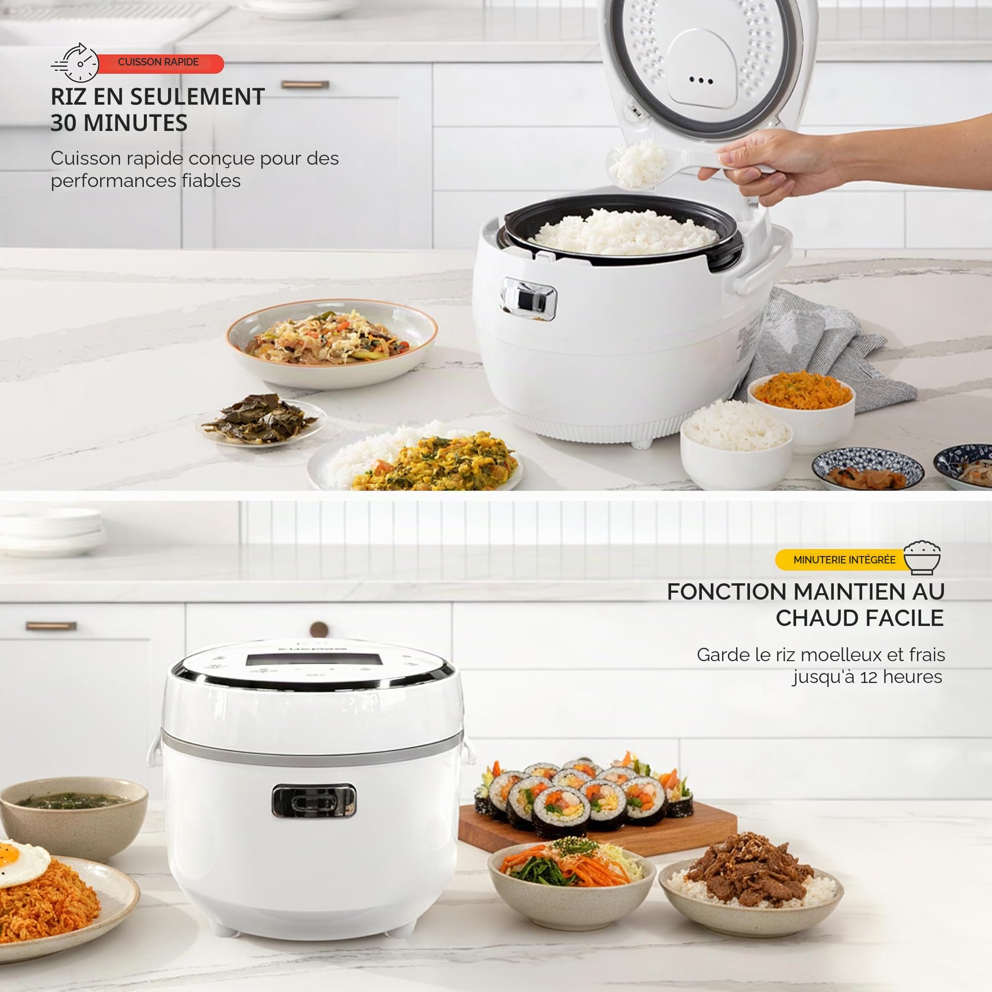 CUCKOO CR-1020F | Cuiseur à riz Micom de 10 tasses (non cuit) | 16 options de menu : riz blanc, riz brun et plus encore, pot intérieur antiadhésif, conçu en Corée | Blanc