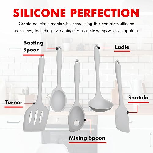 Miniatura 4 de Chef Craft - Juego de herramientas y utensilios de cocina de silicona de alta calidad, antiarañazos, soporta temperaturas de hasta 450 F, sin BPA,