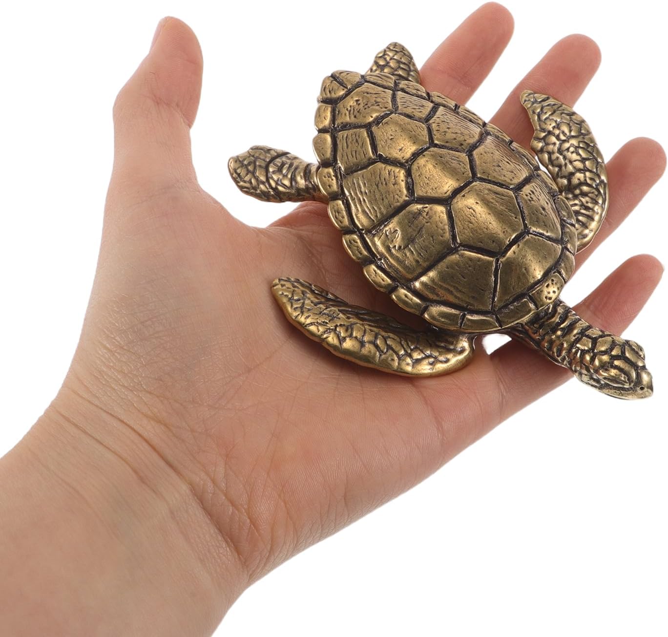 STOBAZA Mini Sea Turtle Trinket Box, Vintage Brass Jewelry Holder image 3