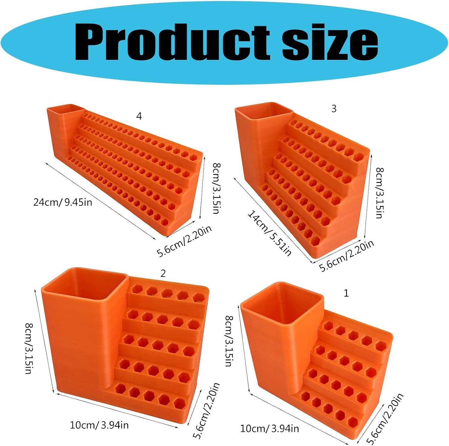 Screwdriver Bit Holder Toolboxes 20/25/50/100 Hole Option Organizers Drill Bit For Garage Workshop Screwdriver Bits Storage