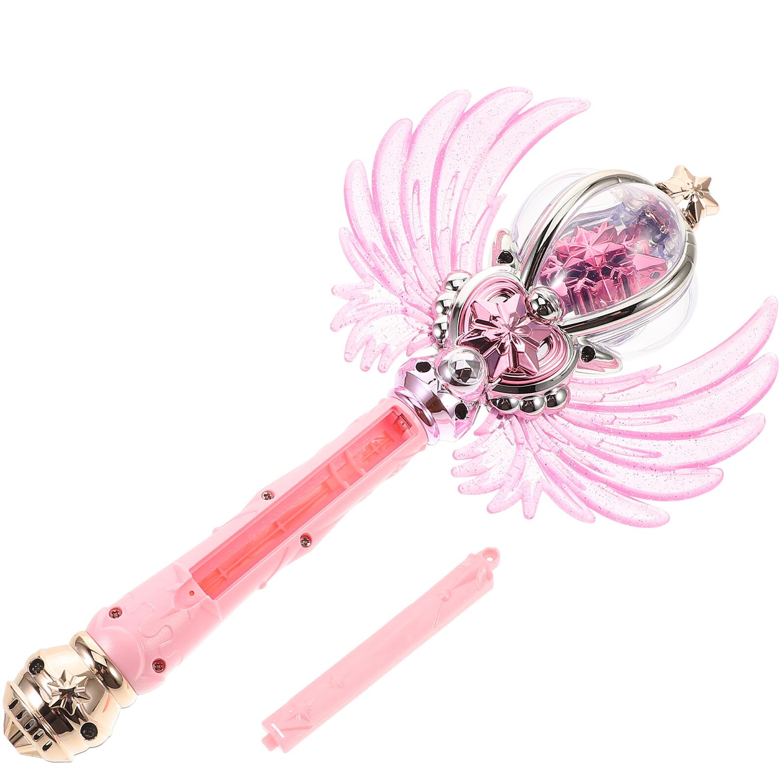 Mikikit Luminosa da Fata con Design Alato Bacchetta Fatata Portatile con Luce per Feste di Compleanno e Gioco di Ruolo per Bambine