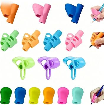 16 Pcs Pencil Grips for Children Handwriting, Handwriting Posture Aid Pencil Grip for Kids, Silicone Writing Pen Grips for Kids Students Toddlers Preschoolers 16 Pcs