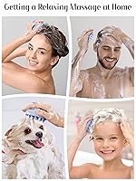 Vista 7 de HEETA Scalp Massager Hair Growth, Soft Silicone Scalp Scrubber Shampoo Brush for Exfoliation, Dandruff Removal & Head Massage Stress Relax, Wet &