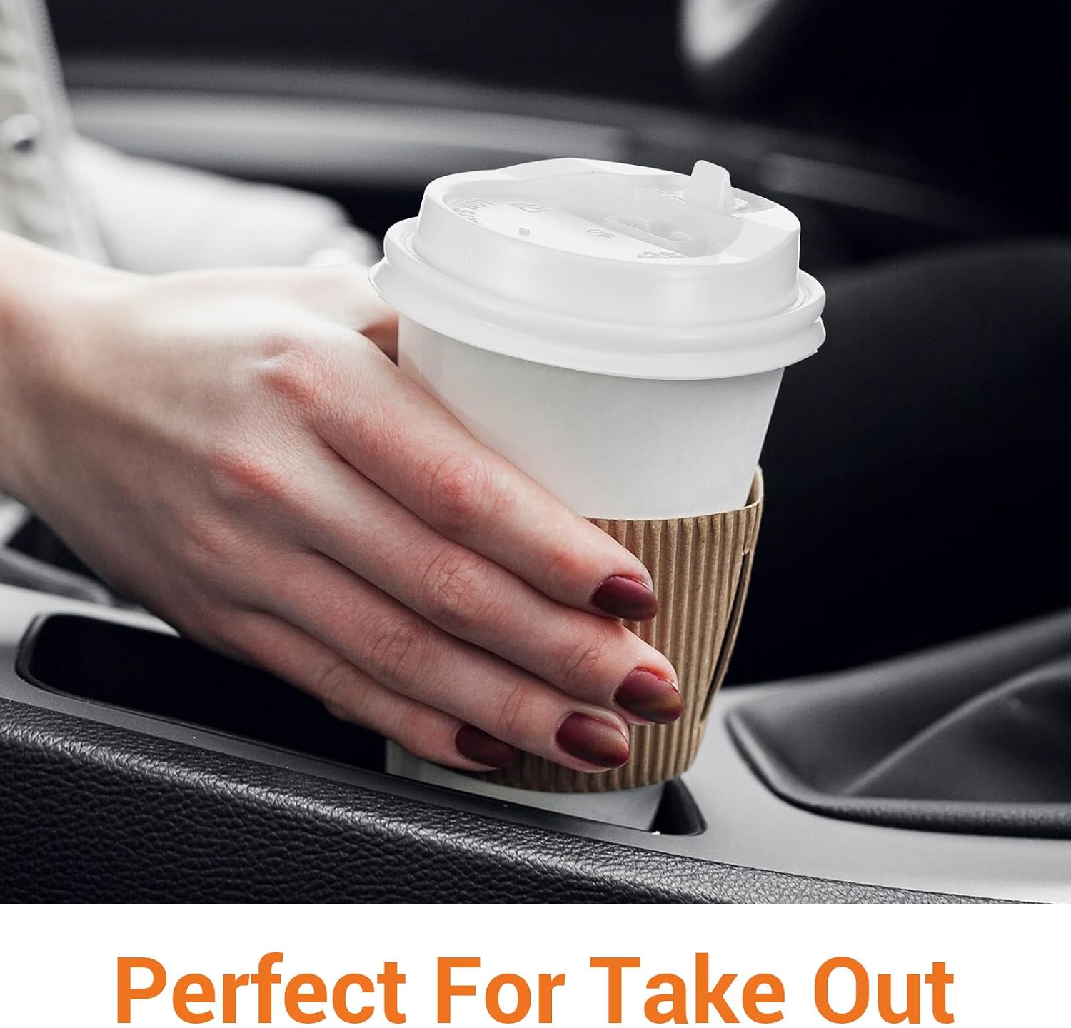 200 Pack White Disposable Coffee Cup Lids, 3.54 Inch Universal Dome Plastic Lids for 10oz, 12oz, 16oz, 20oz Paper Cups, Leak-Proof