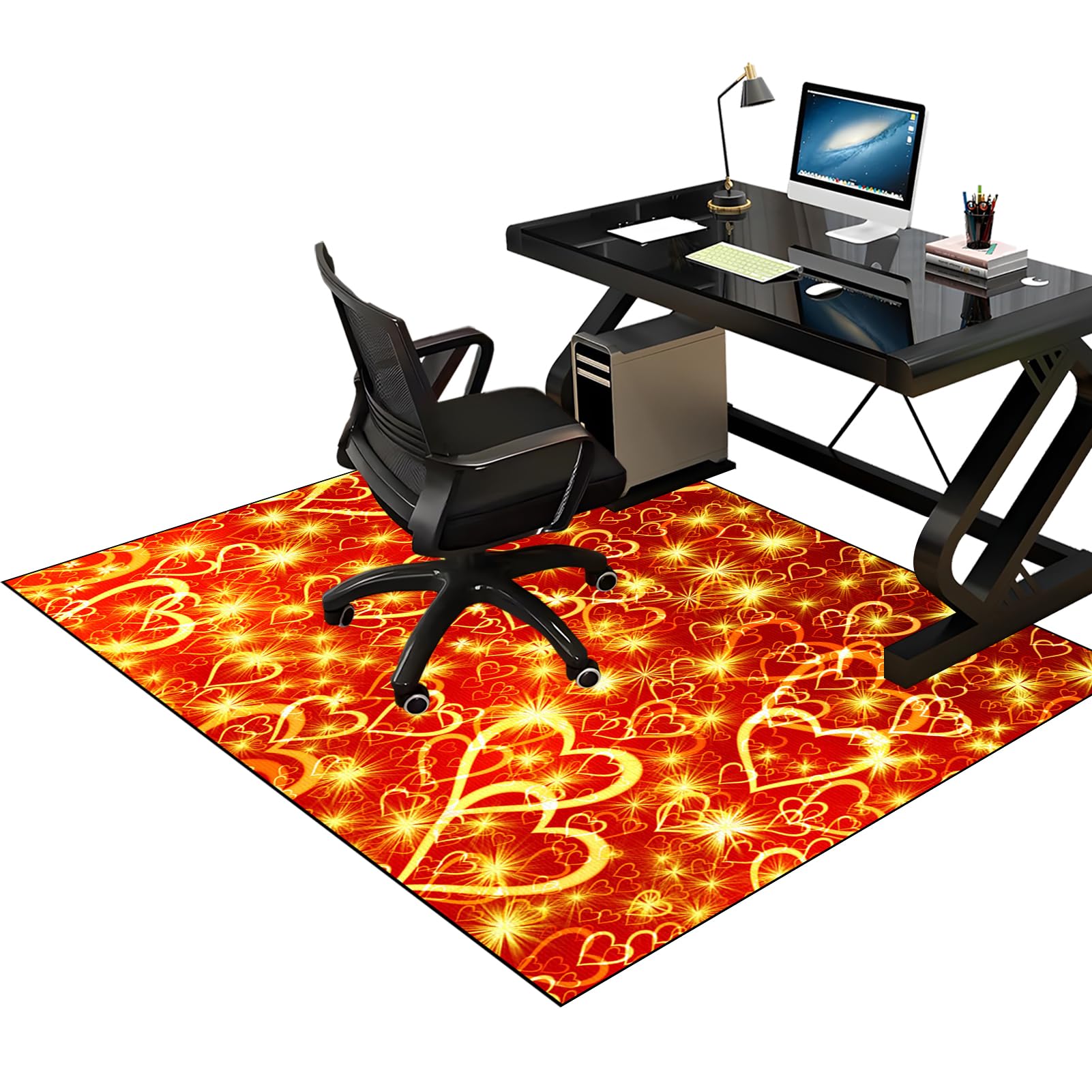 Office Chair Mat for Hardwood Floor Gaming Rug Desk Chair Mat for Carpeted Floors Office Floor Protector Mat for Desk Chair Easy Glide Computer Gaming Chair Mat for Wood and Tile Floors 130 x 150 cm