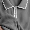 Suéter Polo de Punto para Hombre, Manga Larga, Texturizado, Ligero, con Botones y Rayas, Suéter de Golf 3