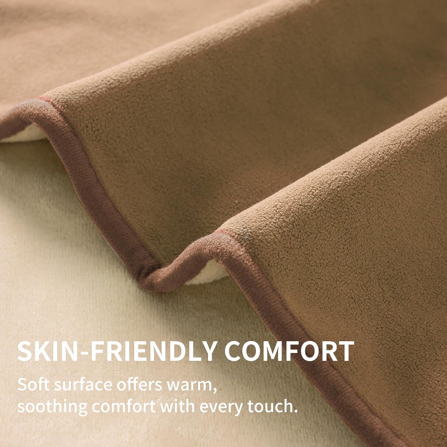 QiyI Waterproof Blanket for Bed Queen Size, Reversible Washable Pet-Friendly Flannel Throw Blanket, Leakproof Stain-Resistant Furniture Protector for Travel & Camping, 60"x80", Brown/Tan - Image 5