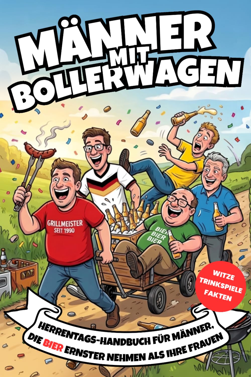 MÄNNER MIT BOLLERWAGEN: Herrentags-Handbuch für Männer, die Bier ernster nehmen als ihre Frauen. Witze, Trinkspiele, unnützes Wissen und Gästebuch