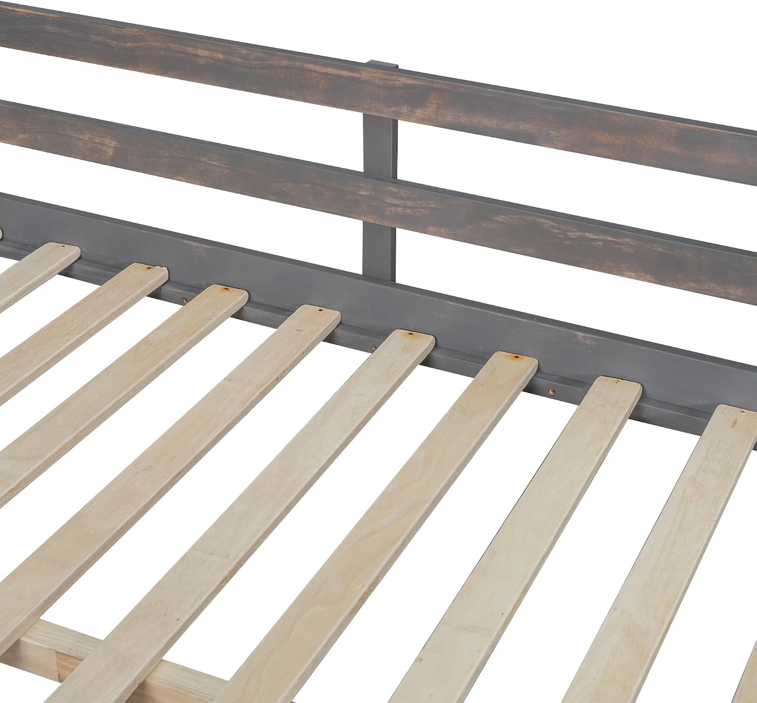 Linique Full Size Loft Bed with U-Shaped Desk, Drawers and Storage Shelves,Wooden Loft Bed Frame for Teens,Adults,Antique Brown