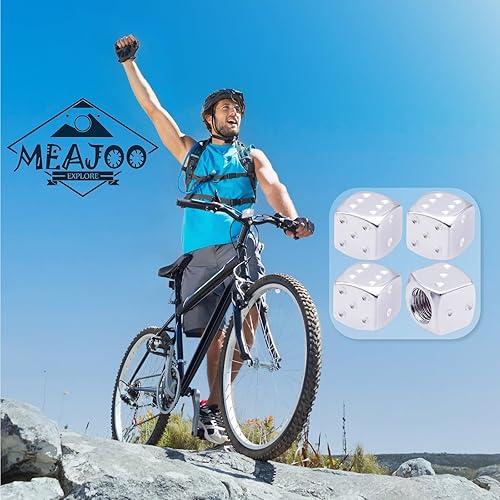 Vista 68 de 4 tapas de vástago de válvula de neumático estilo dado, con anillo de goma O, cubiertas universales de aleación de aluminio a prueba de polvo