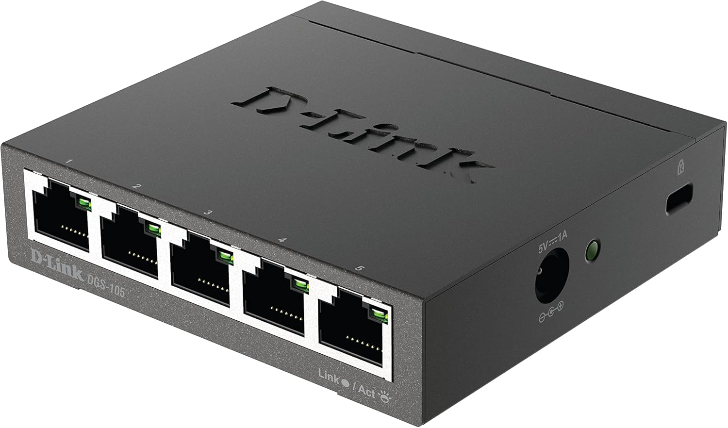 D-Link Ethernet Switch, 5 Port Gigabit Unmanaged Metal Desktop Plug and Play Compact (DGS-105) : Electronics