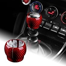 AIRSPEED Hard Carbon Fiber for Subaru BRZ Toyota GR86 2021 2022 2023 Car Gear Shift Knob Cover Gear Shifter Head Interior Trim Accessories, Red