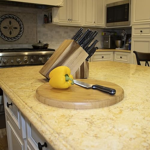 Miniatura 4 de Juego de 17 piezas de bloque de cubiertos de cocina Acero inoxidable Chef Madera Profesional 15276-NPF