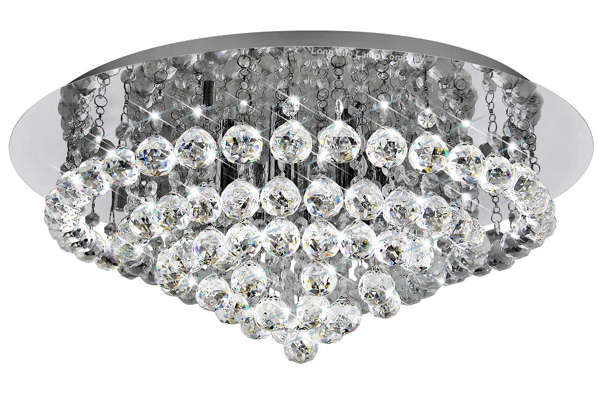 Modern Decor Round Crystal Chandelier Ceiling Light 106 Droplets 8 Lamp Holder Reflective Silver Base M0064