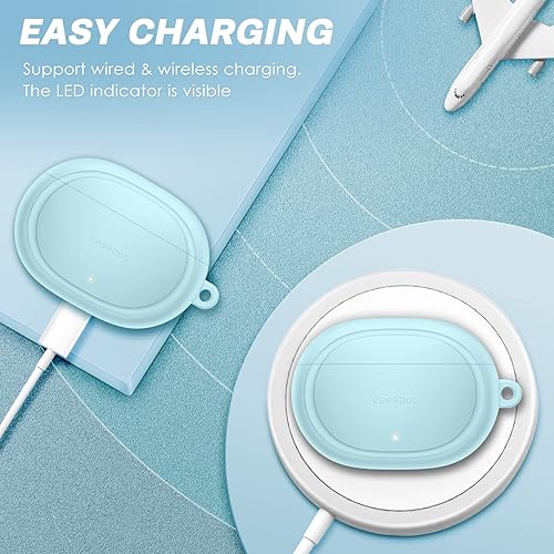 Miniatura 4 de CaseBot Funda para Beats Studio Buds 2021Beats Studio Buds + (2023), protector resistente con mosquetón de llavero LED frontal visible (azul que