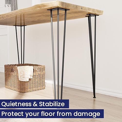 Miniatura 6 de SMARTSTANDARD Patas de mesa de horquilla de 30 pulgadas, 12 pulgadas de diámetro, 3 varillas de metal, proyectos de bricolaje para mesitas de noche,