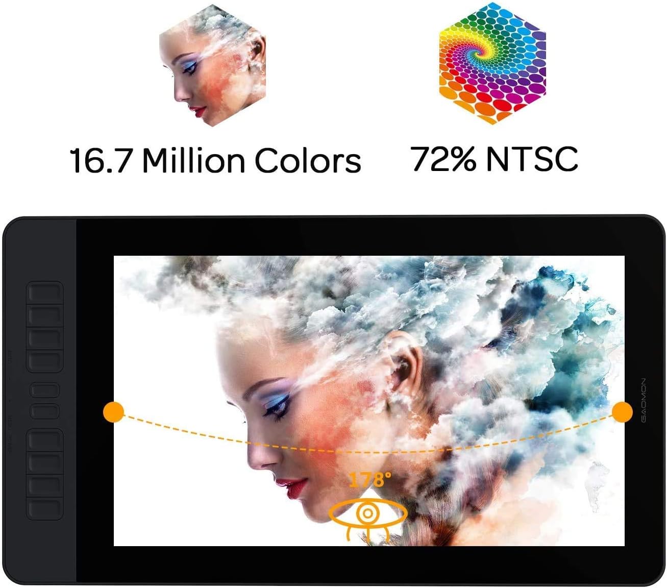 50% оƒƒ Dіѕсоunt GAOMON PD1561 Pen Display with Tilt-Support Battery-Free 8192 Level Pen 10 Shortcut Keys HD Screen Drawing Tablet with Monitor Stand - 15.6 Inches