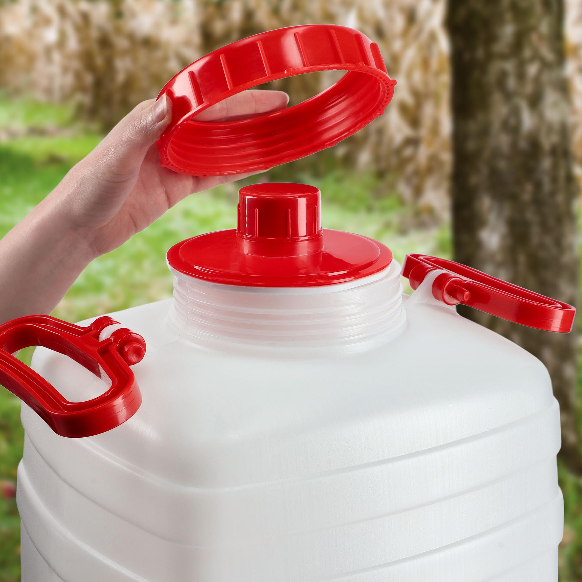 KADAX Bidón de agua, barril para bebidas de plástico, bidón de agua potable, depósito de agua con grifo, recipiente de agua, bidón para bebidas con junta de goma (25 L, blanco)